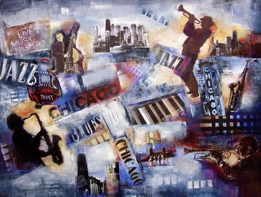 Jazz Music Art Print - "Chicago Jazz and Blues"