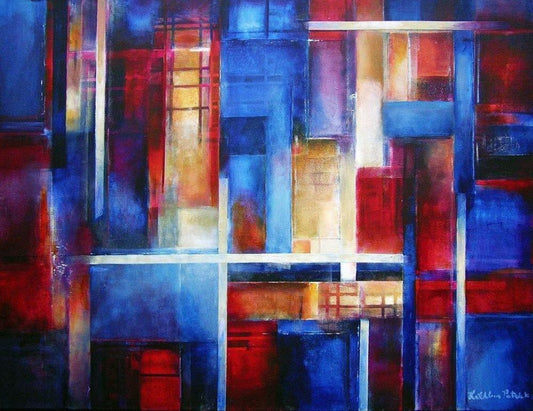 Colorful Abstract Cityscape Canvas Print - "City Lights"