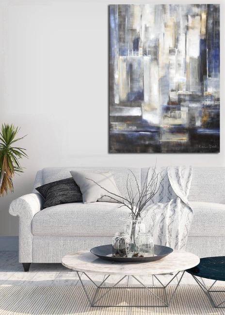 Abstract Neutral Colored Skyline Canvas Print 