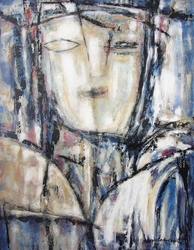 Abstract Neutral Painting - Portrait of a man