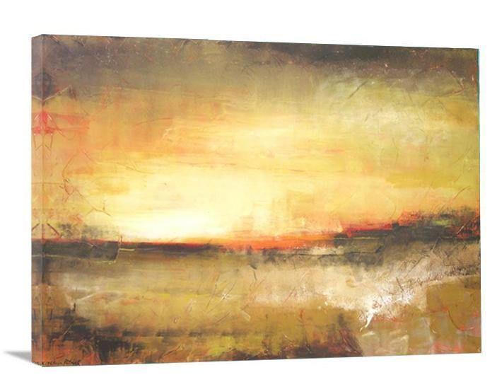 Contemporary Landscape Print on Canvas -"Late Evening Sunset" - Chicago Skyline Art