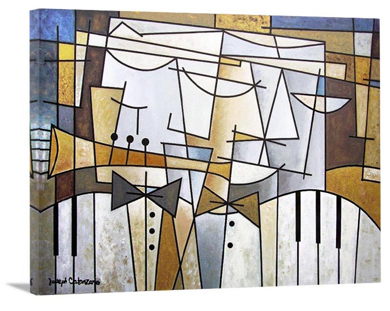 Musical Art Ready to Hank Canvas Print - "Two Musicians" 