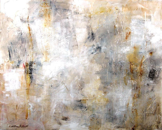 Abstract Neutral Print on Canvas - "The Power of Time" - Chicago Skyline Art