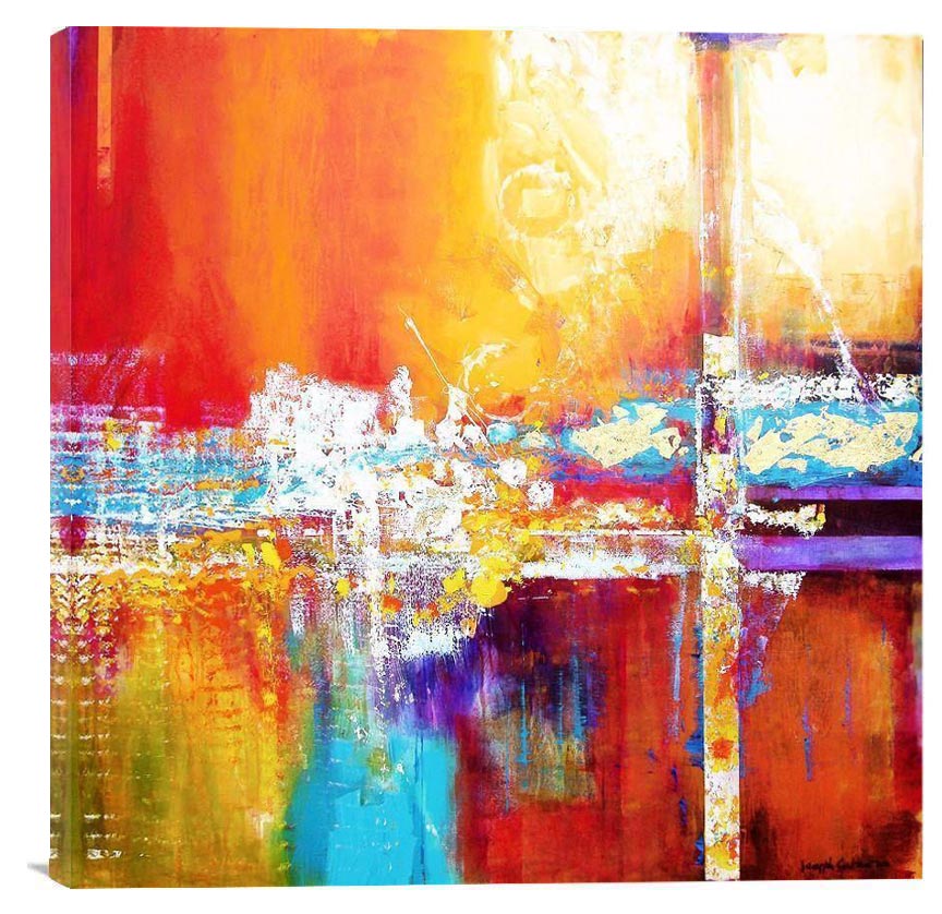 Colorful Abstract Art Print - "A Moment of Bliss" - 3D - Chicago Skyline Art
