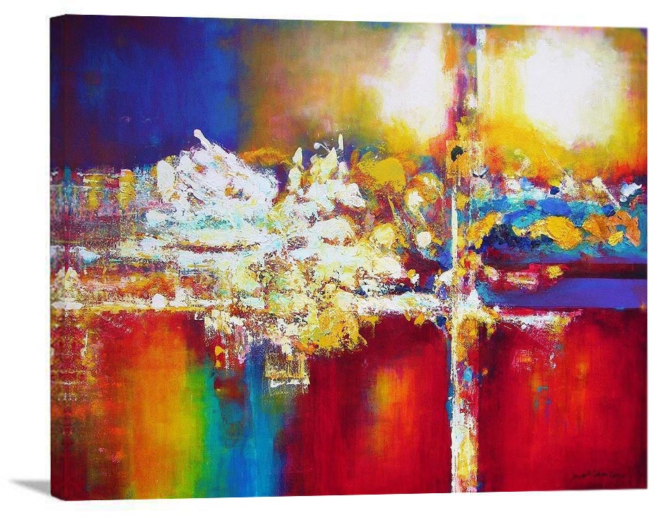 Contemporary Abstract Print on Canvas- "A Flight of Fancy"Contemporary Abstract Print on Canvas- "A Flight of Fancy" - 3d