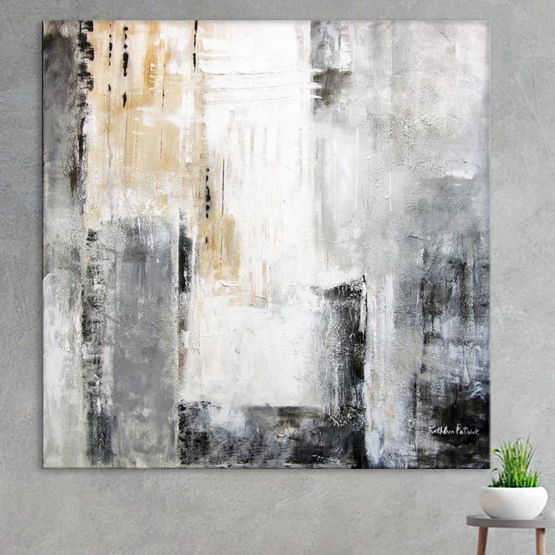 Abstract Cityscape Canvas Print In Neutrals on a wall - Urban Edge