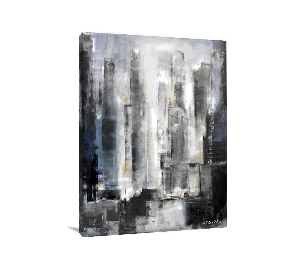 Abstract Cityscape Canvas Artwork "Somewhere in the City" 