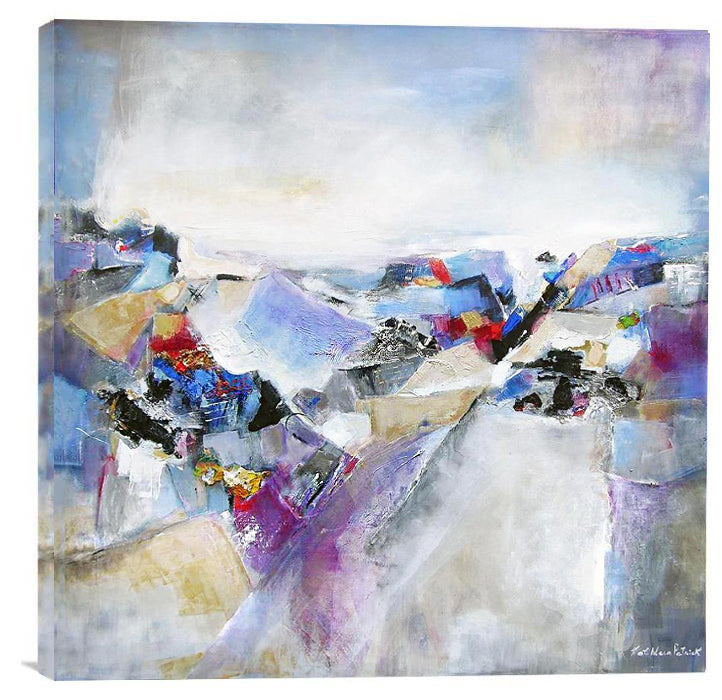 Neutral Abstract Landscape Ready to Hang Canvas Print - "Of Land and Sky"