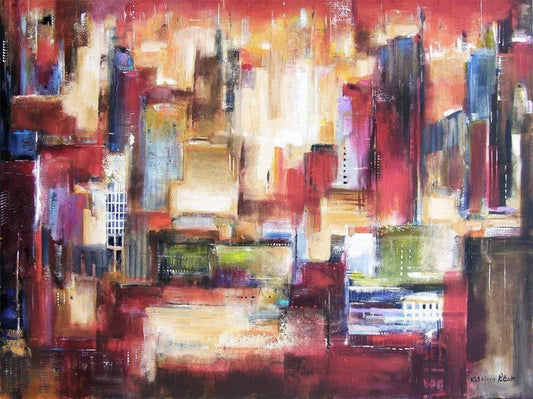 Abstract cityscape painting print - City View