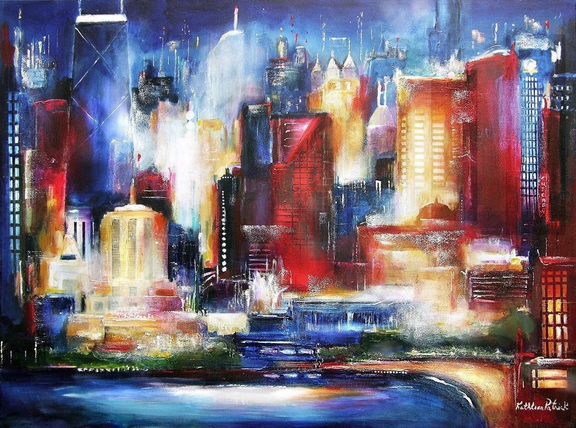 A vibrant canvas print of the Oak Beach shoreline at night.