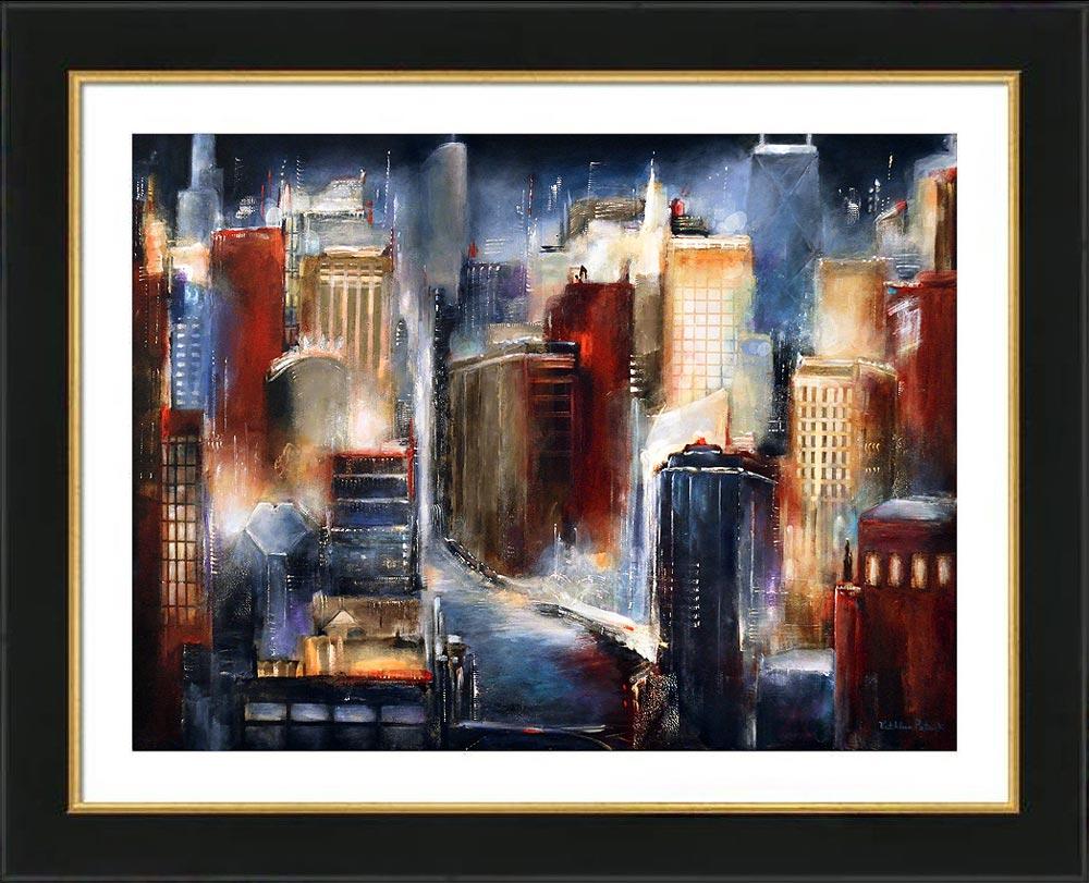 Chicago Skyline Framed  Print  - "Chicago River Skyline"