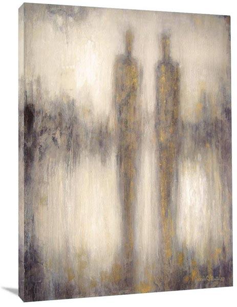 Abstract Couple Canvas  Print - "Walking Together"