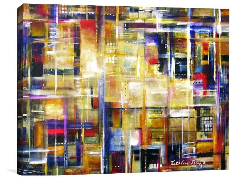 Original Abstract Cityscape Artwork - Big City Lights - Chicago Skyline Art