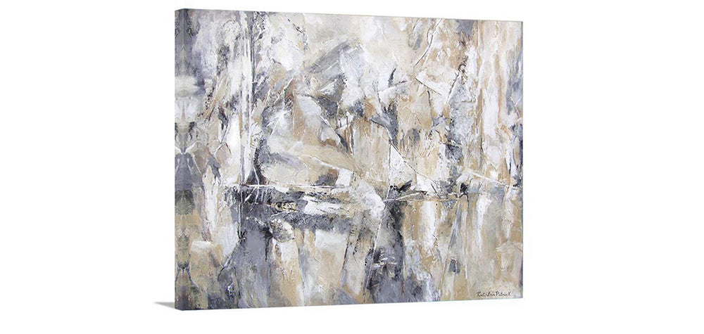 Neutral Abstract Painting Print- "Fragments of Time" - Chicago Skyline Art