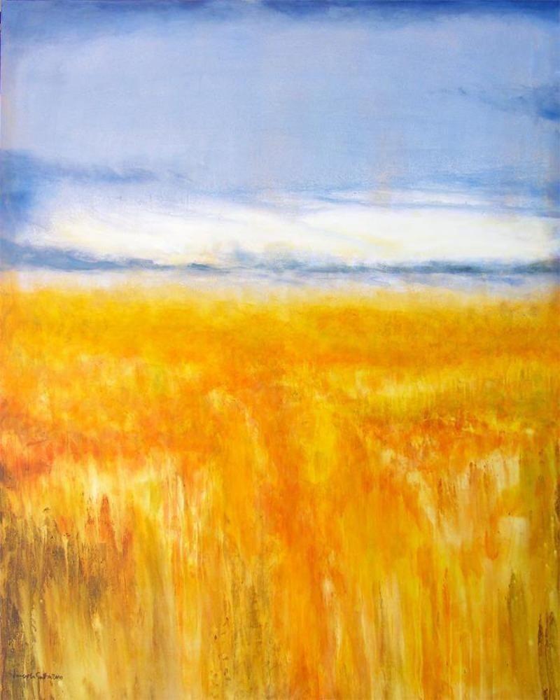 Midwestern summer landscape painting print on canvas