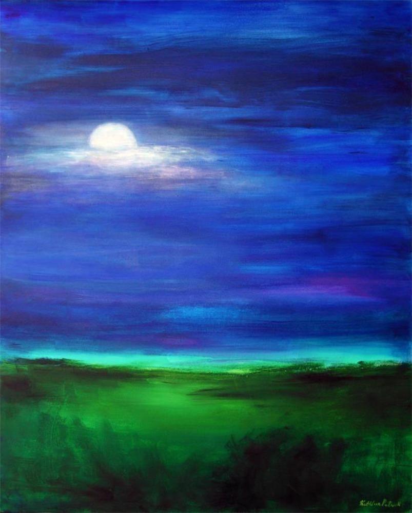 Moonscape painting canvas print