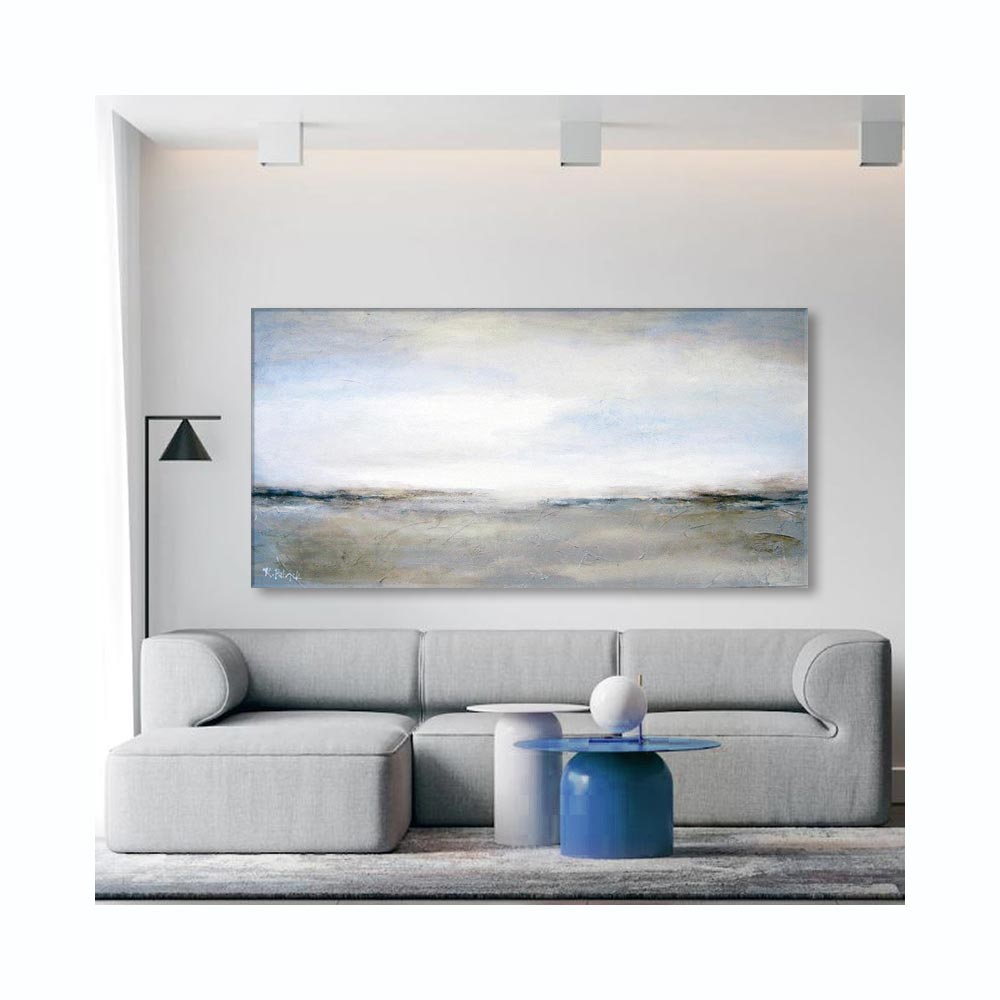 Neutral  Abstract Landscape Canvas Print "The Distant Horizon"