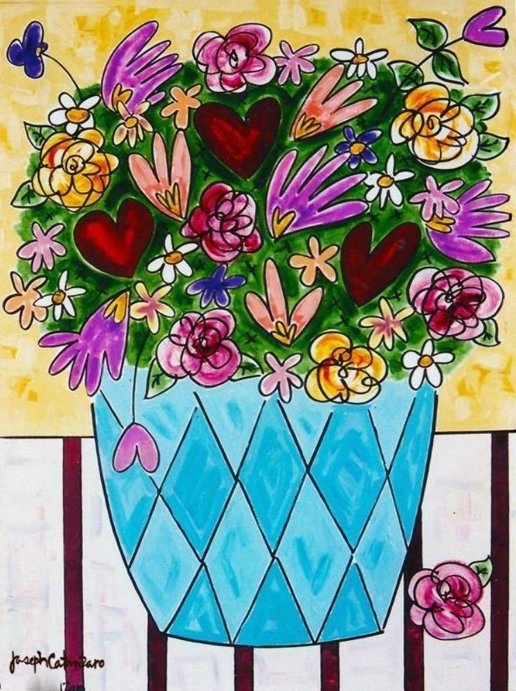 "Glowing Hearts -Love Bouquet" Canvas Print