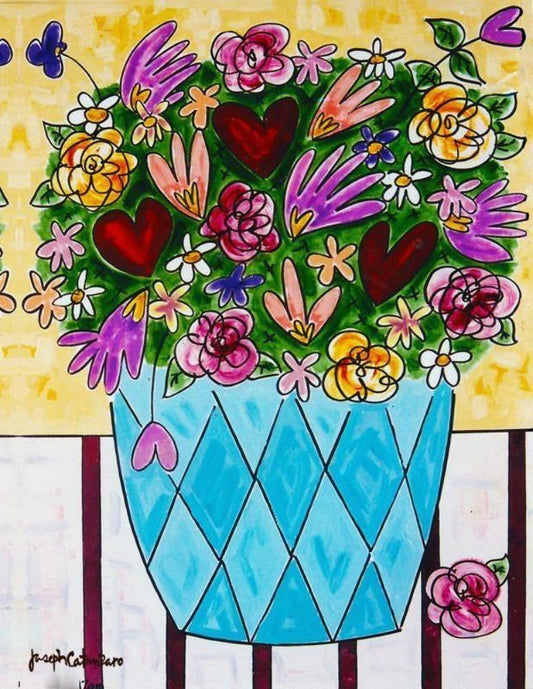 "Glowing Hearts -Love Bouquet" Canvas Print