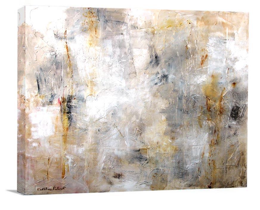 Abstract Neutral Print on Canvas - "The Power of Time" - Chicago Skyline Art