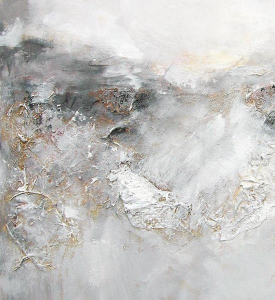Neutral Colored Abstract Canvas Wrap Print - detail