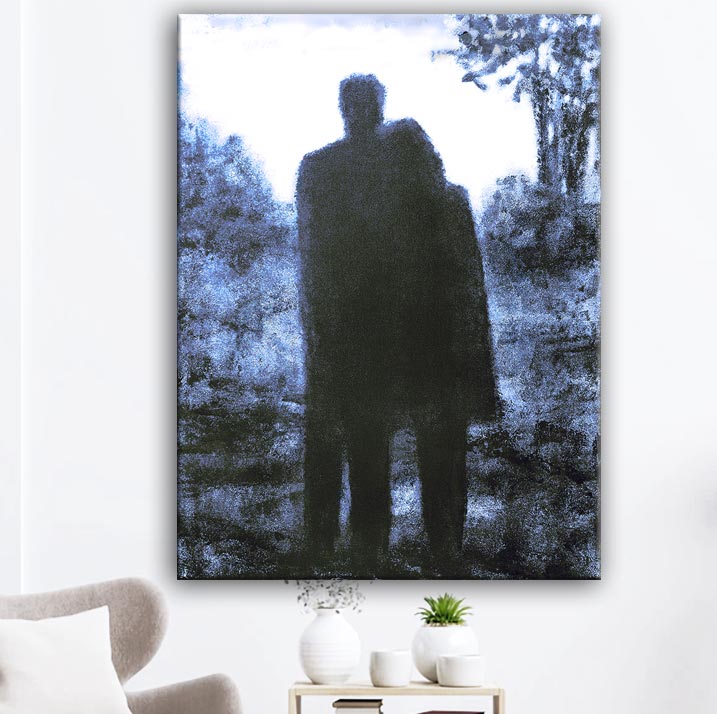 Romantic Couple Canvas Print  on a wall - "Just Us - Together"