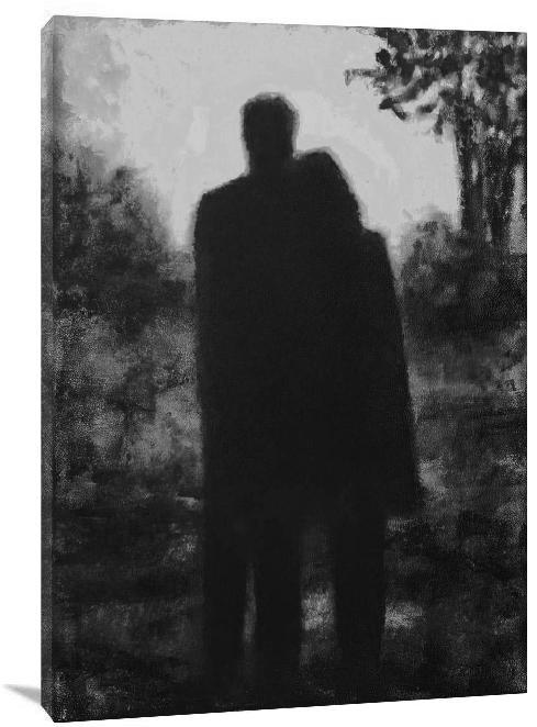 Man and woman enjoying a moment together.    Romantic Couple Art Print  "Just Us - Together"