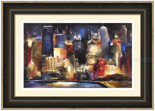 Chicago Skyline Framed Print - "Chicago Shoreline View"