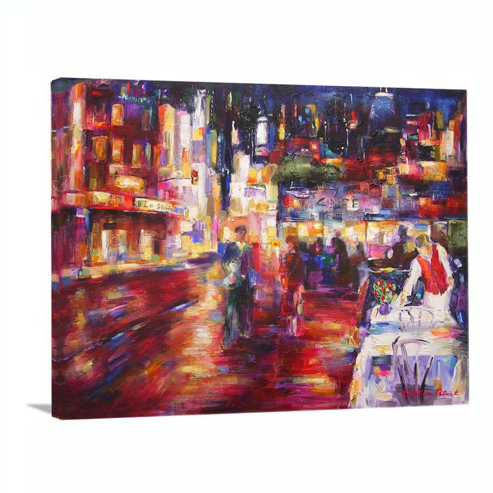Chicago Street Scene Painting Print "Rush Street Chicago"