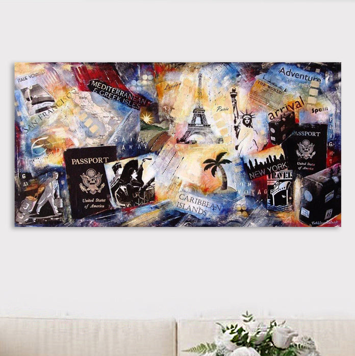 Travel Canvas Print  "Bon Voyage"